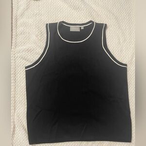Cyrus Black Tank Top with White Trim